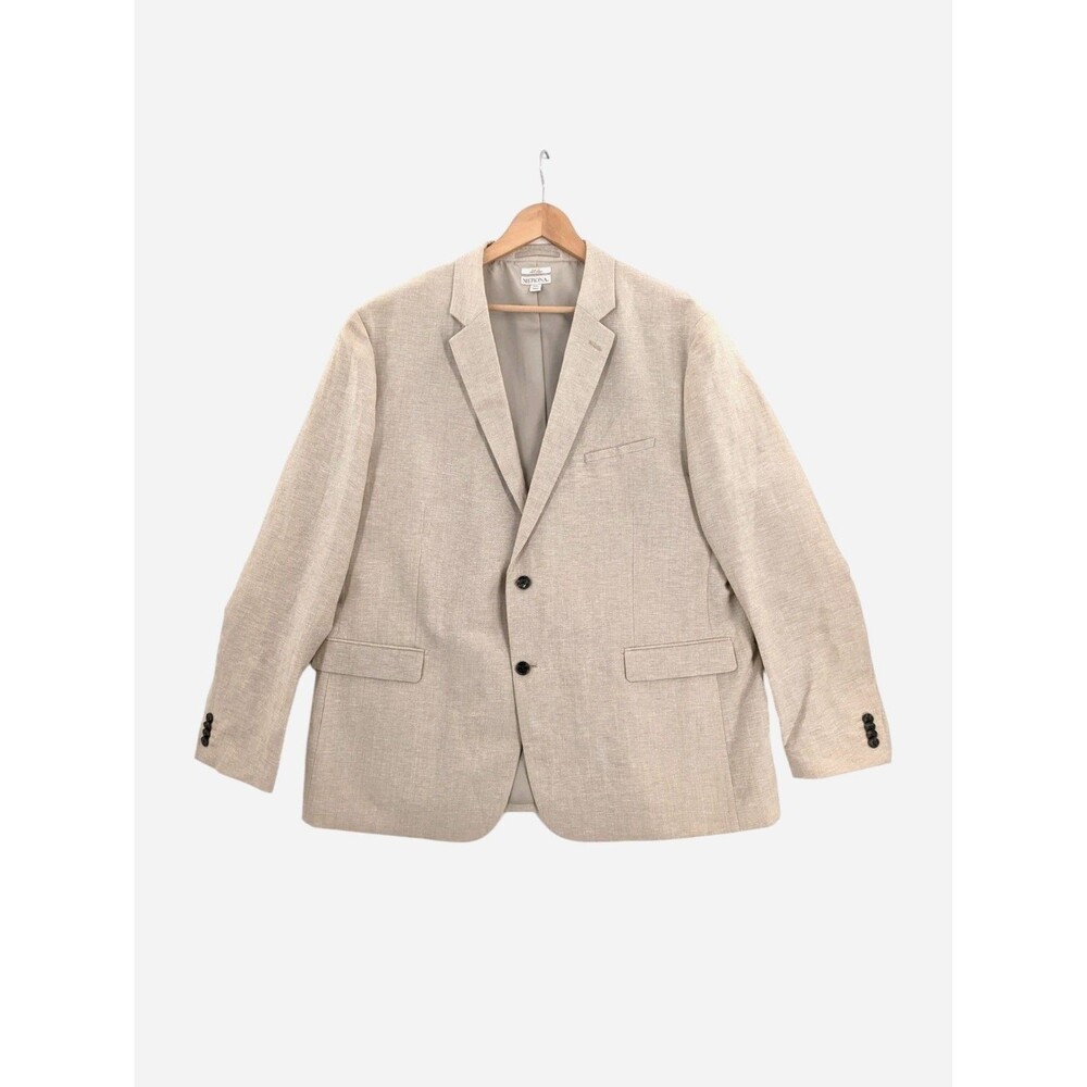 Merona XXL Men's Linen Blend Tan Blazer Slim Fit Lined Summer Style Preppy Rich